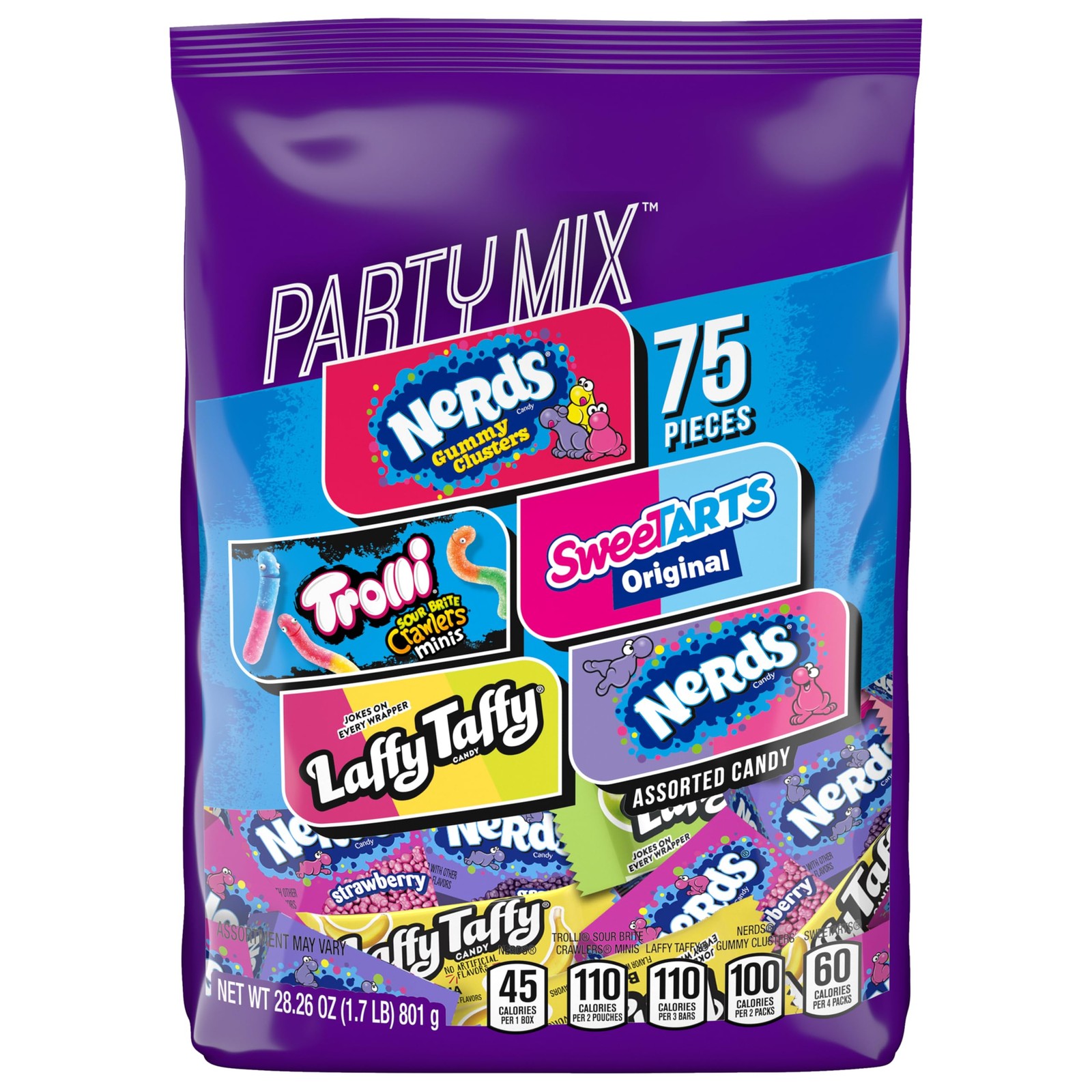 SweeTARTS Variety Party Mix, Individually Wrapped Assorted Candy (75 Count)