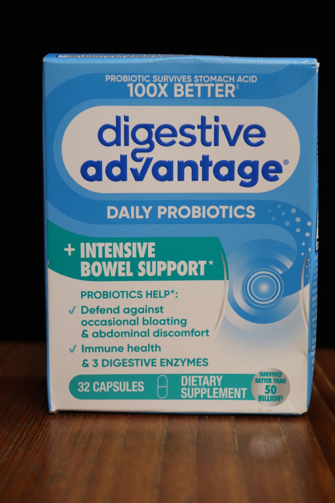 Digestive Advantage Daily Probiotics + Intensive Bowel Support 32 Caps Exp 09/26