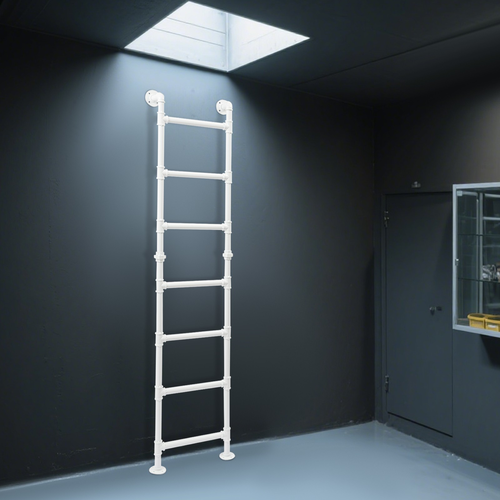 Modern 7-Step Bunk Bed Ladder - Space-Saving Carbon Steel Design