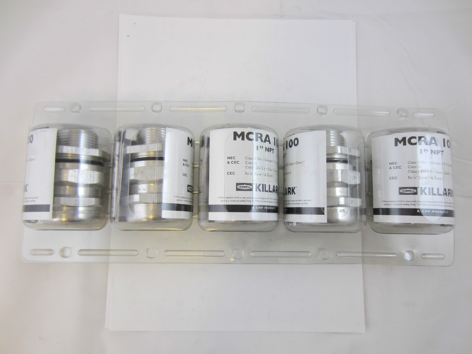 LOT OF 5 KILLARK  ARMORED CABLE CONNECTORS APPLETON CMP MCRA100 TMC100 TMC100A
