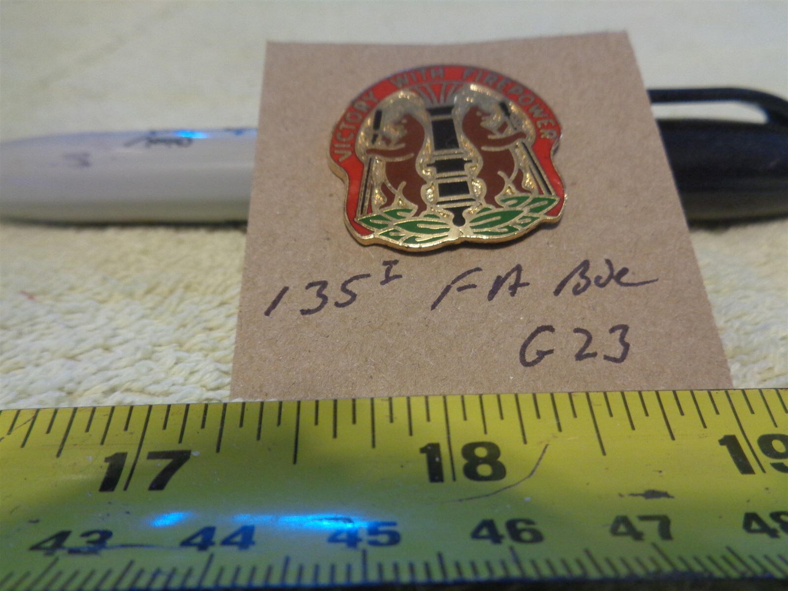 135th Field Artillery Brigade G23 Unit Crest, DI, DUI (DRAW#CP)