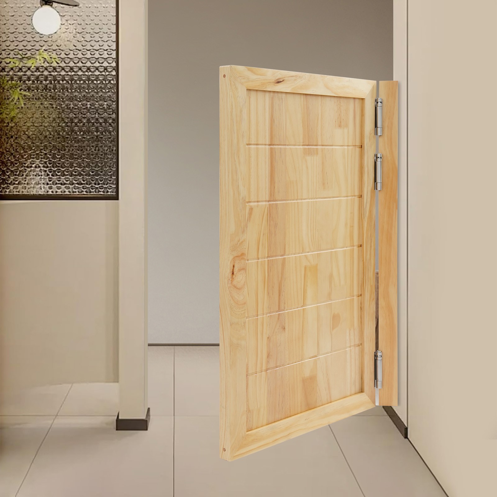 Partition Single-Door Leaf for Doorways w/ Doorpost & Hinge Multi-functional Use