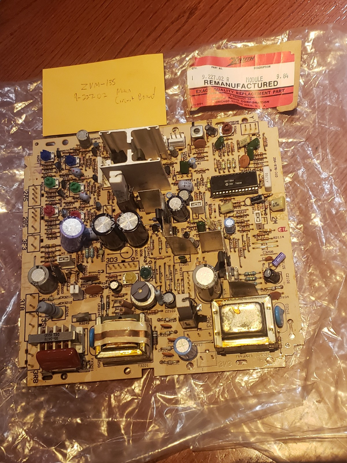 New Heathkit/ Zenith ZVM-135 Computer Monitor Main Circuit Board #9-227-02