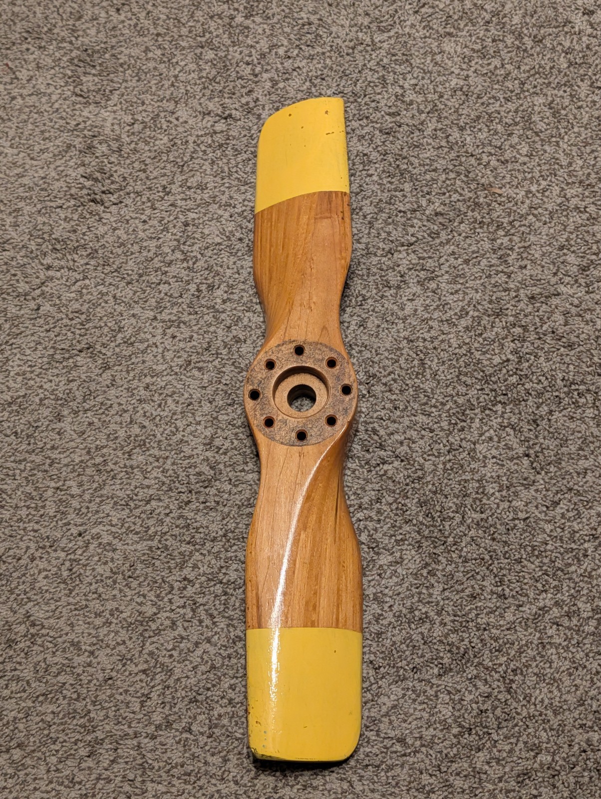 Vintage Wooden Hot Air Balloon Inflation Fan Blade 30" 8-Bolt Hub Aviation Decor