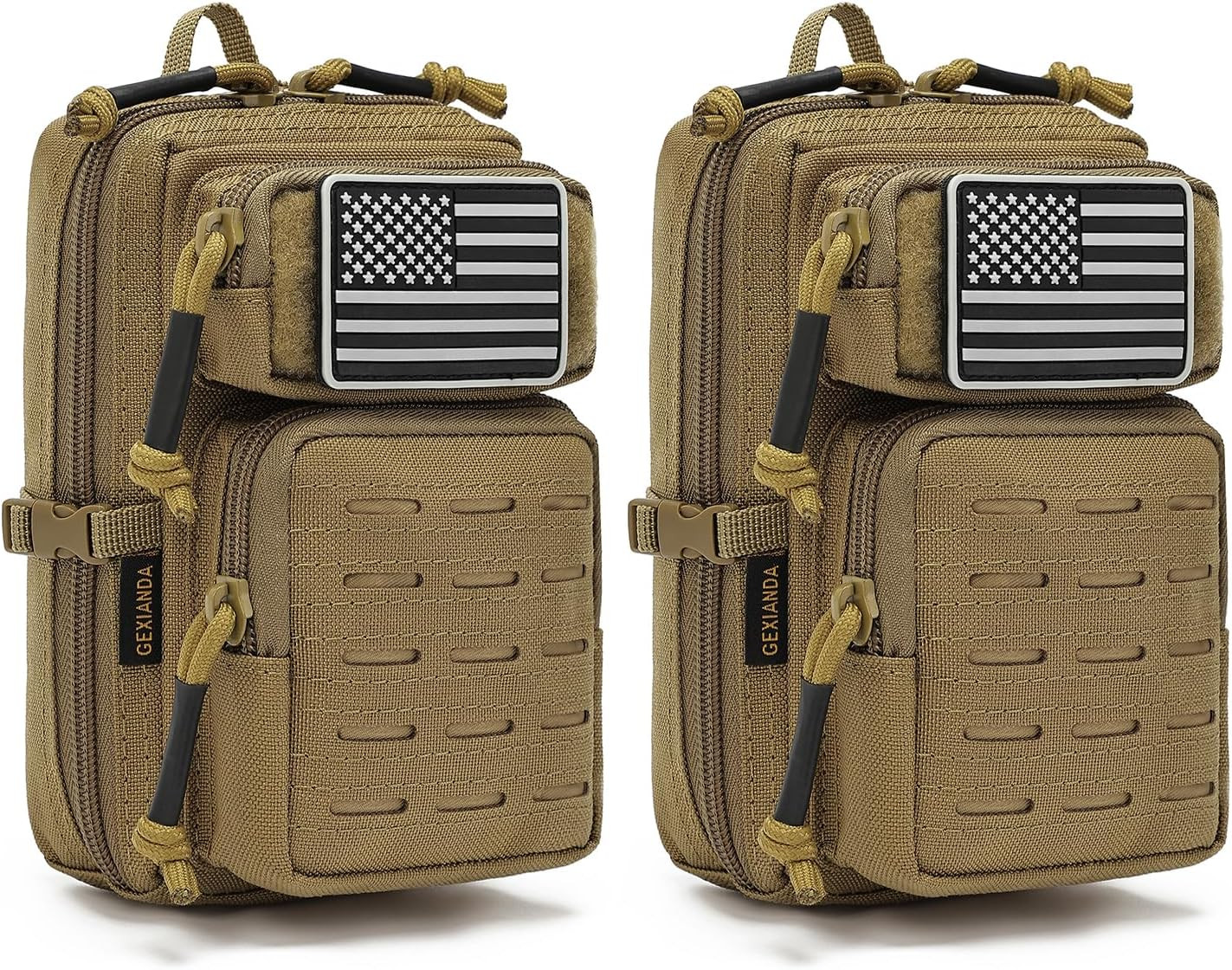 2 Pack Tactical Molle Utility Pouchs,Mini Belt Pouch EDC Pouch Tactical Phone Po