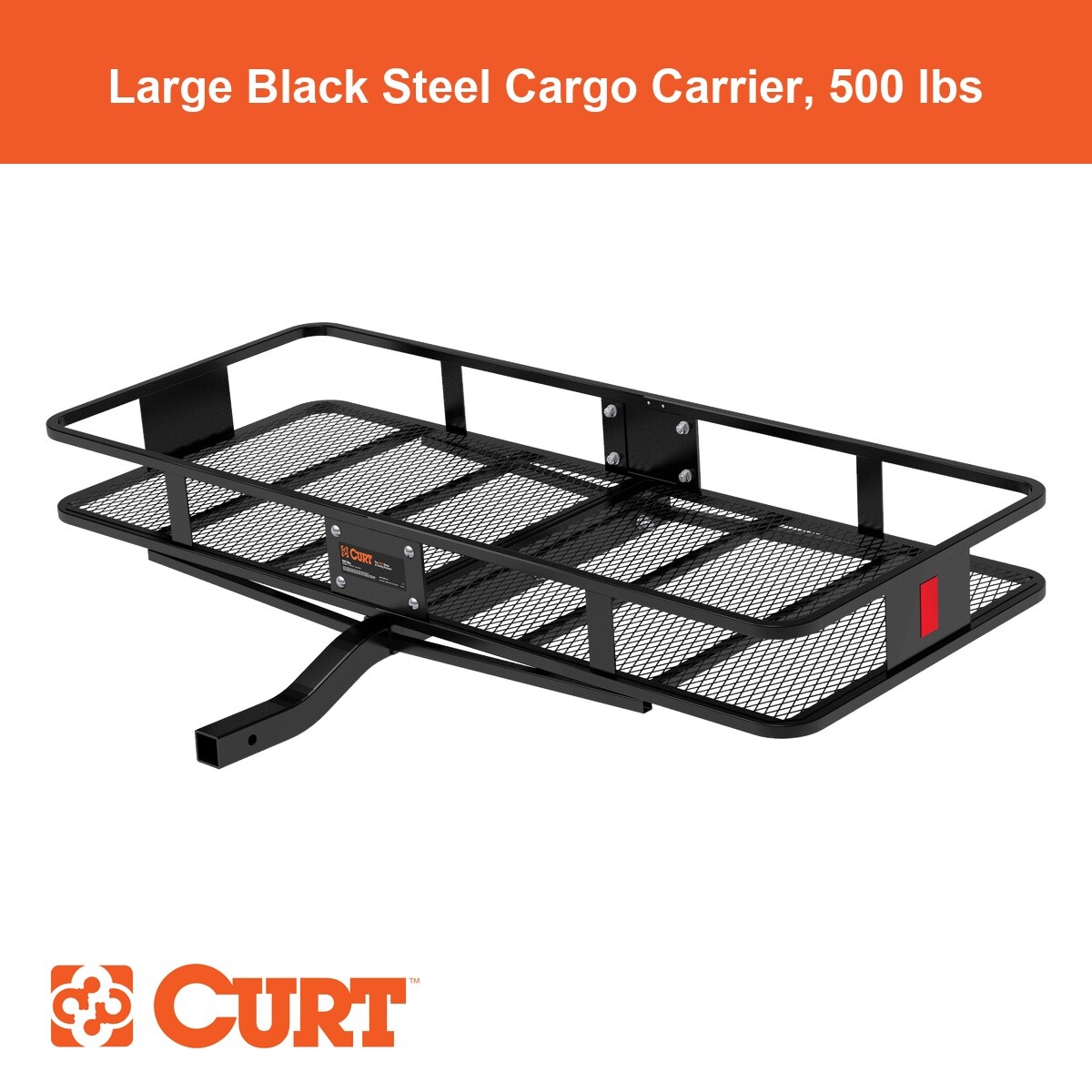 60" x 24" Black Steel Basket Cargo Carrier (Fixed 2" Shank, 500 lbs.)