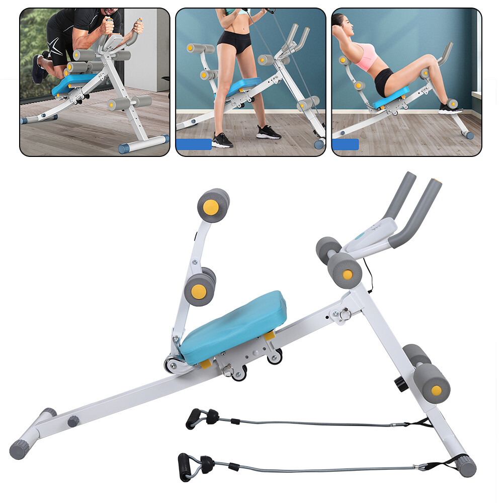 2-in-1 Adjustable Ab Trainer Machine - Foldable Sit-Up Bench, 330lbs Capacity