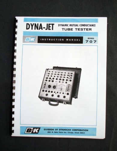 B&K DYNA-JET 707 Tube Tester Manual, Tube Data