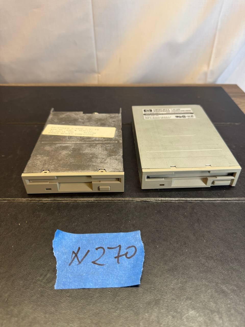 Lot of 2 Floppy Drives – TEAC FD-235HF & HP 1.44MB – Untested