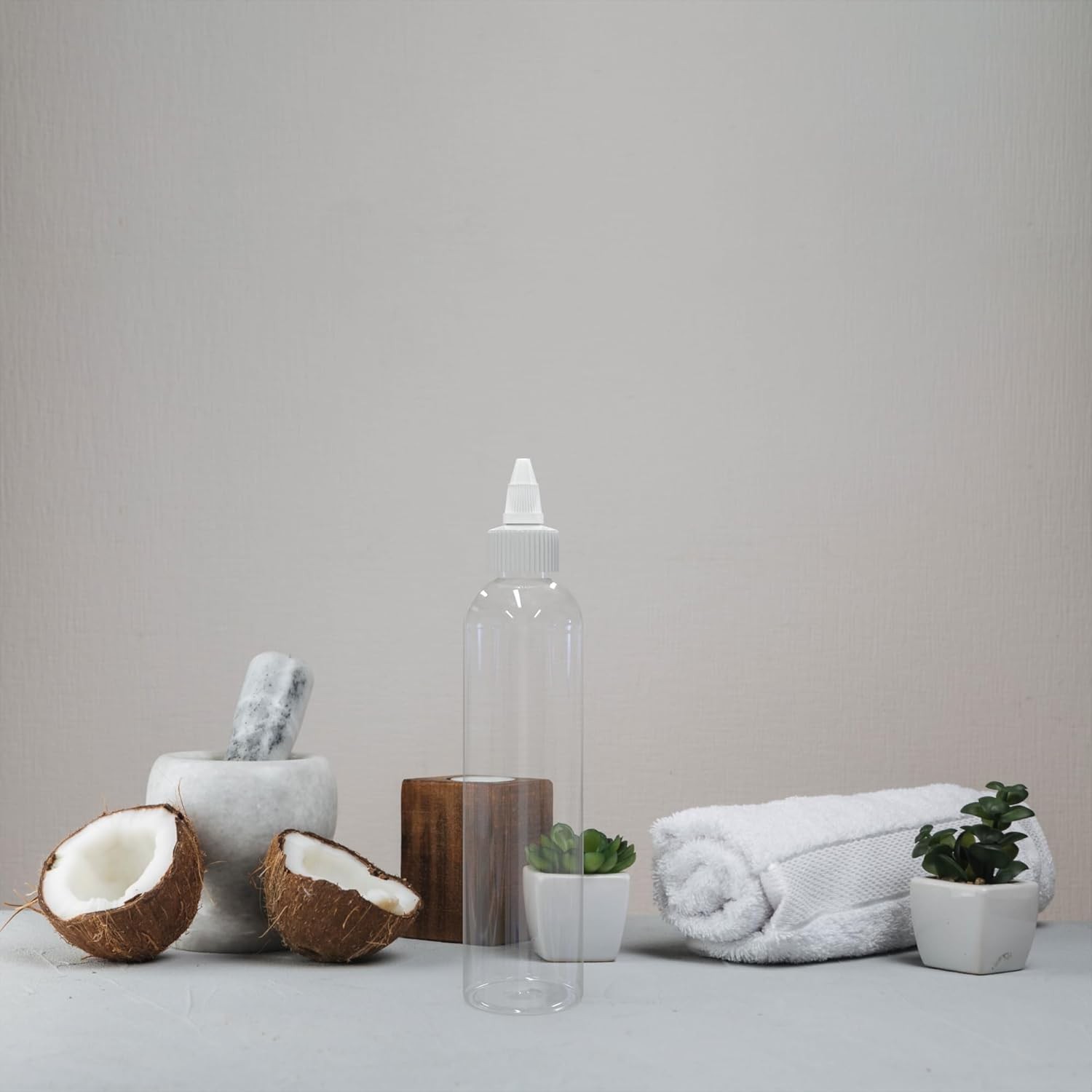 BRIGHTFROM Twist Top Applicator Bottles, 8 OZ Crystal Clear, Squeeze Empty