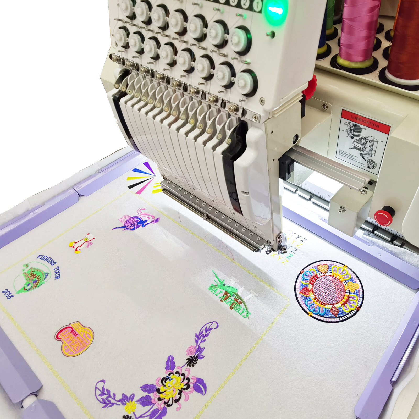 15-Needle Computerized Embroidery Machine 1000SPM Automatic Embroider 110-220V