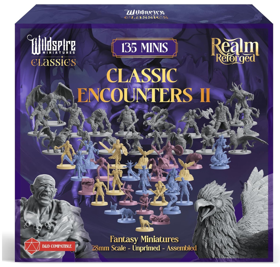 Classic Encounters II - 135 Iconic DND Miniatures Bulk Monsters Unpainted 28mm