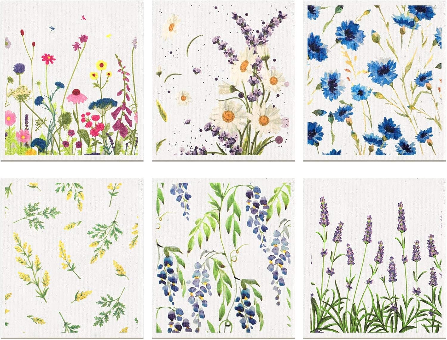 Swedish Kitchen Dish Towels Wildflowers Reble Spon Cleaning