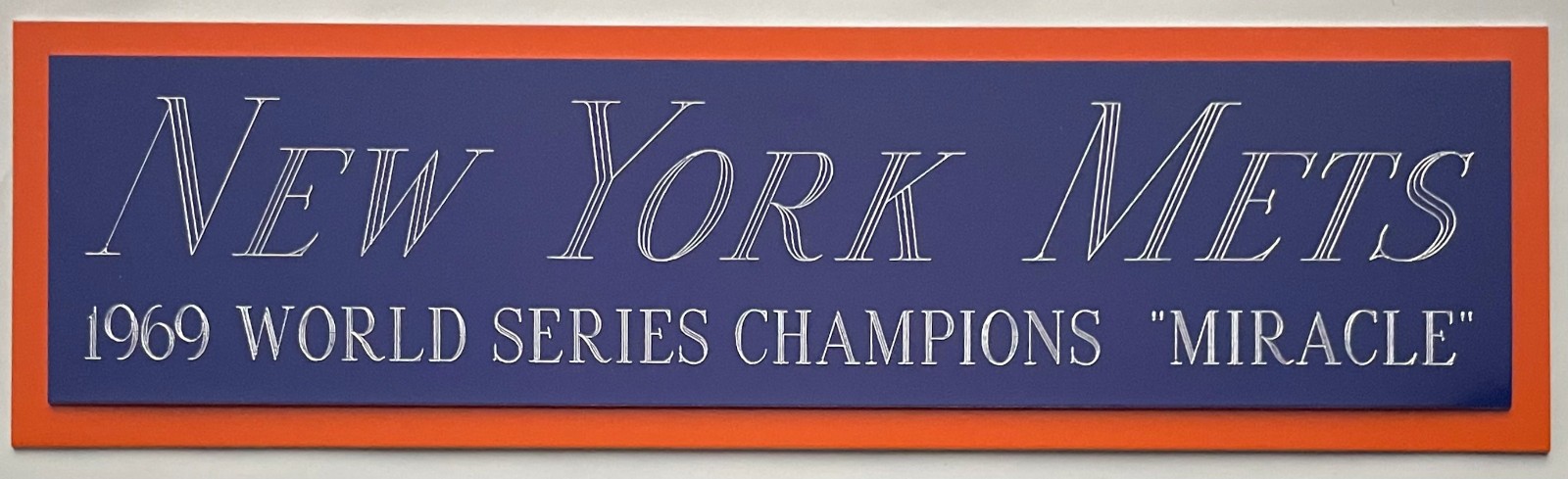 1969 NEW YORK METS CHAMPIONS NAMEPLATE FOR AUTOGRAPHED Signed BASEBALL JERSEY