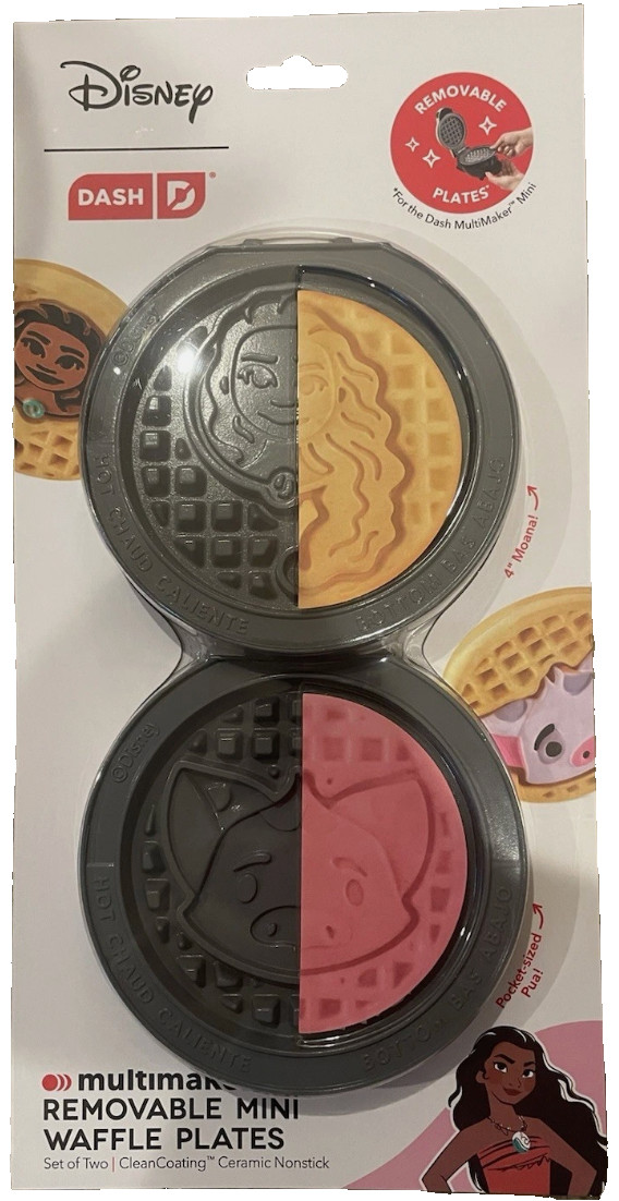 Disney Dash 2pk Moana & Pua Removable Plate MultiMaker Mini Waffle Plates