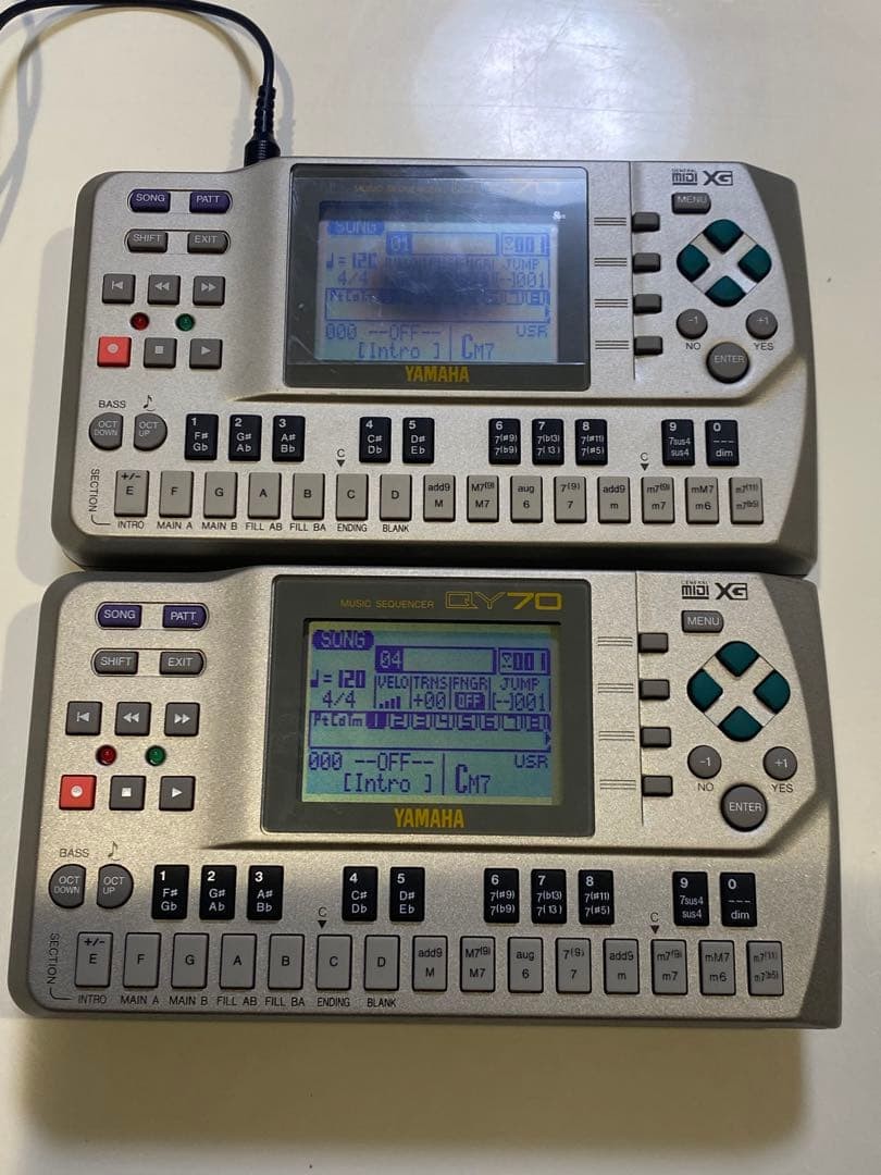 Yamaha QY70 Music Sequencer Portable Digital Japan 2 Units MIDI Set System Unit