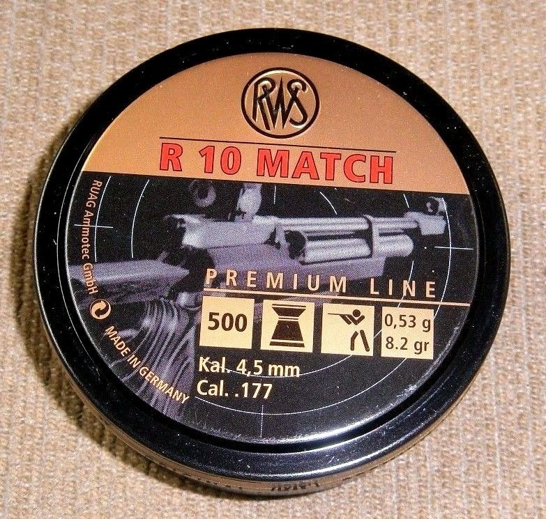 RWS R10 MATCH WADCUTTER .177 CAL. PELLETS 500 ea 8.2 grain Premium Line GERMANY