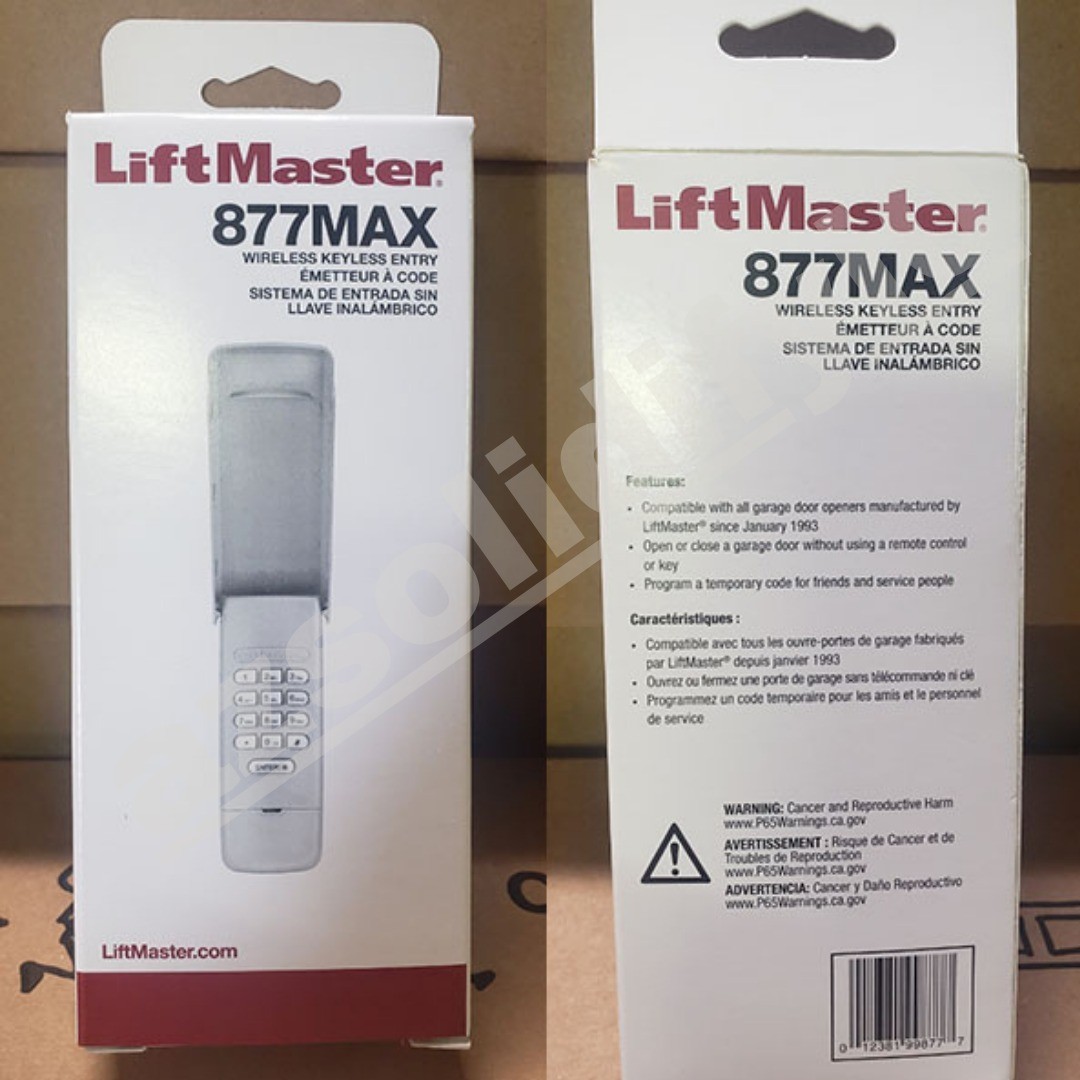 Liftmaster 877MAX Universal Keyless Wireless Entry Keypad - FREE SHIPPING