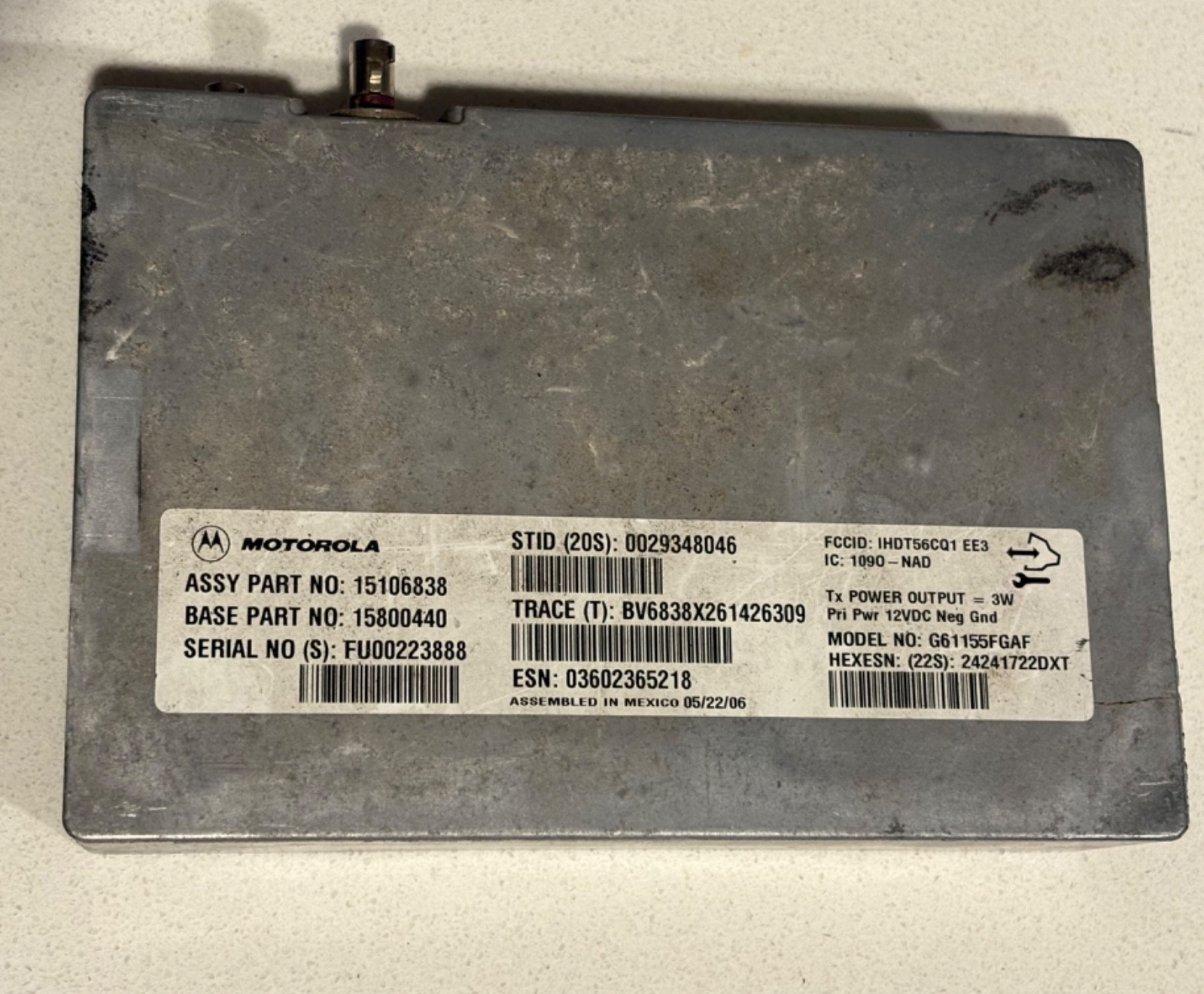 2007 CHEVROLET SUBURBAN TAHOE MOTOROLA COMMUNICATIONS MODEL G61155FGAF OEM