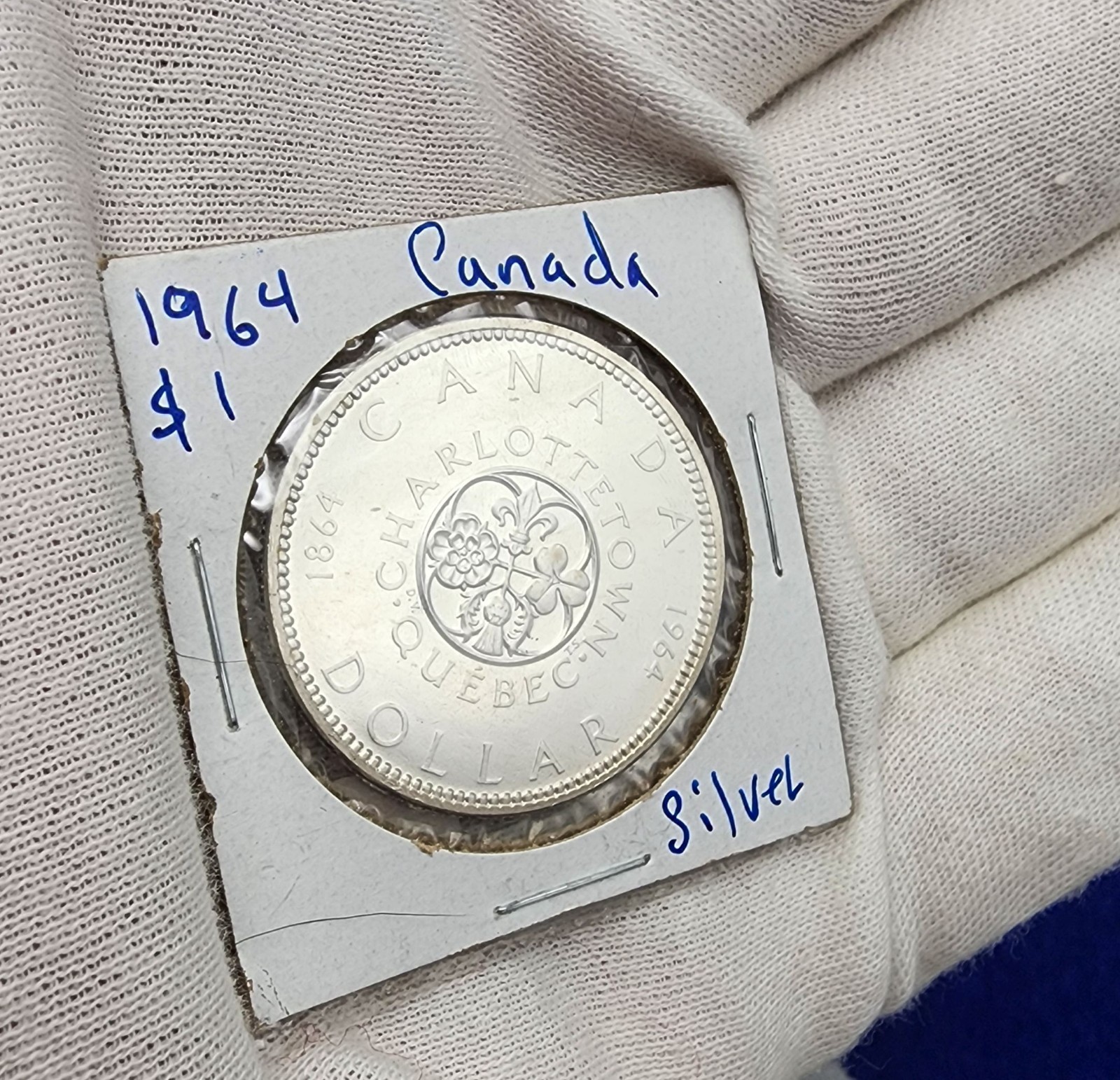 1964 Canada Silver Dollar Charlottetown Quebec Conf 80% Silver AU