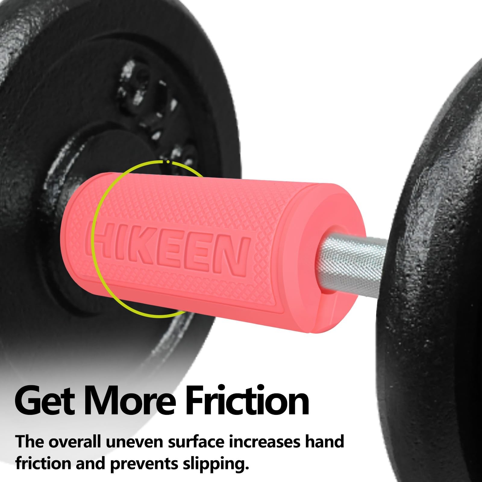 Thick Bar Dumbbell Grips, NonSlip Rubber for Weight Lifting & Muscle Building
