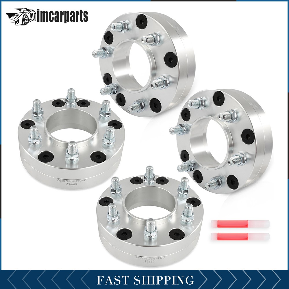 (4) 2" 5x150 to 6x5.5 Hubcentric Wheel Adapters For Toyota Tundra 5 Lug to 6 Lug