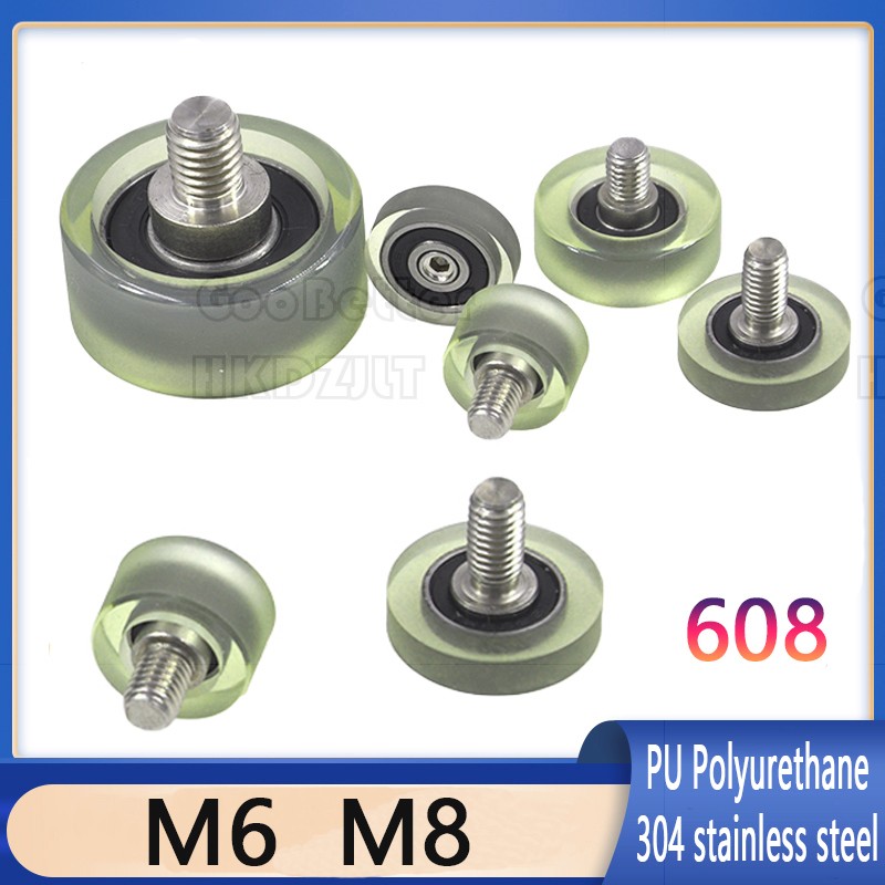 Polyurethane Molded Ball Bearing Pu Roller Coated Bearing Rubber M6 M8 Transpar