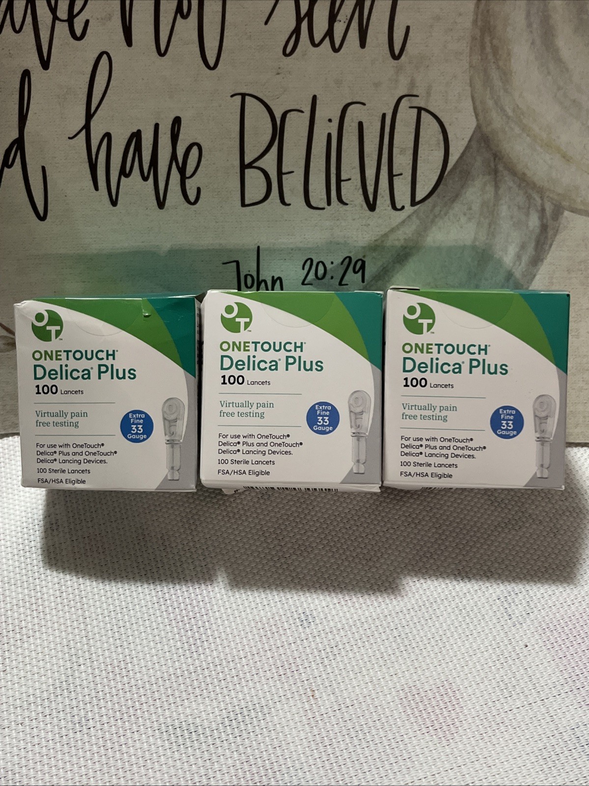 OneTouch Delica Plus Extra Fine 33 Gauge 100 Lancets (3 Pack) Exp 01/2030