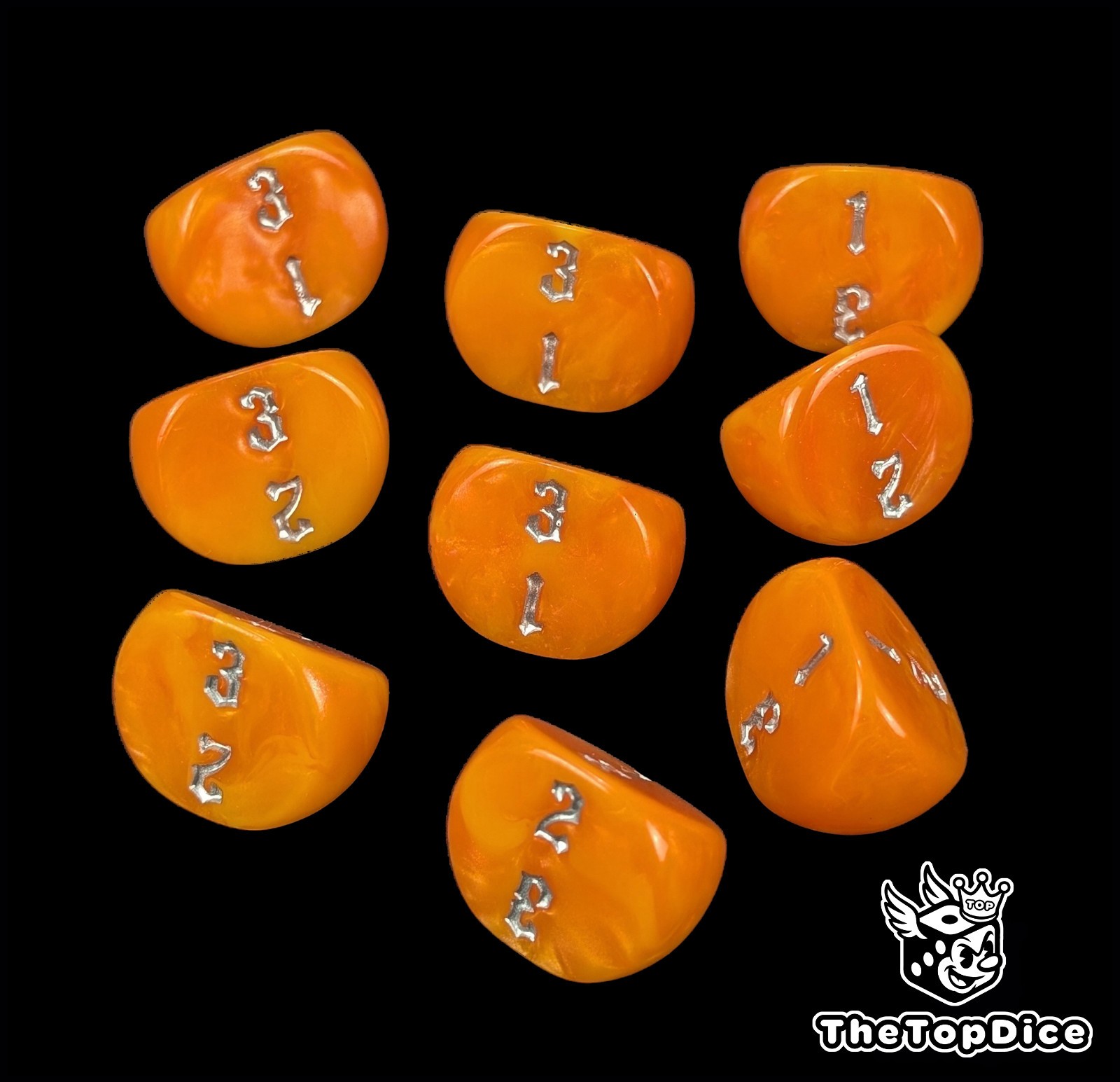 Orange D3 dice for tabletop RPG wargames miniatures roleplaying board game gear