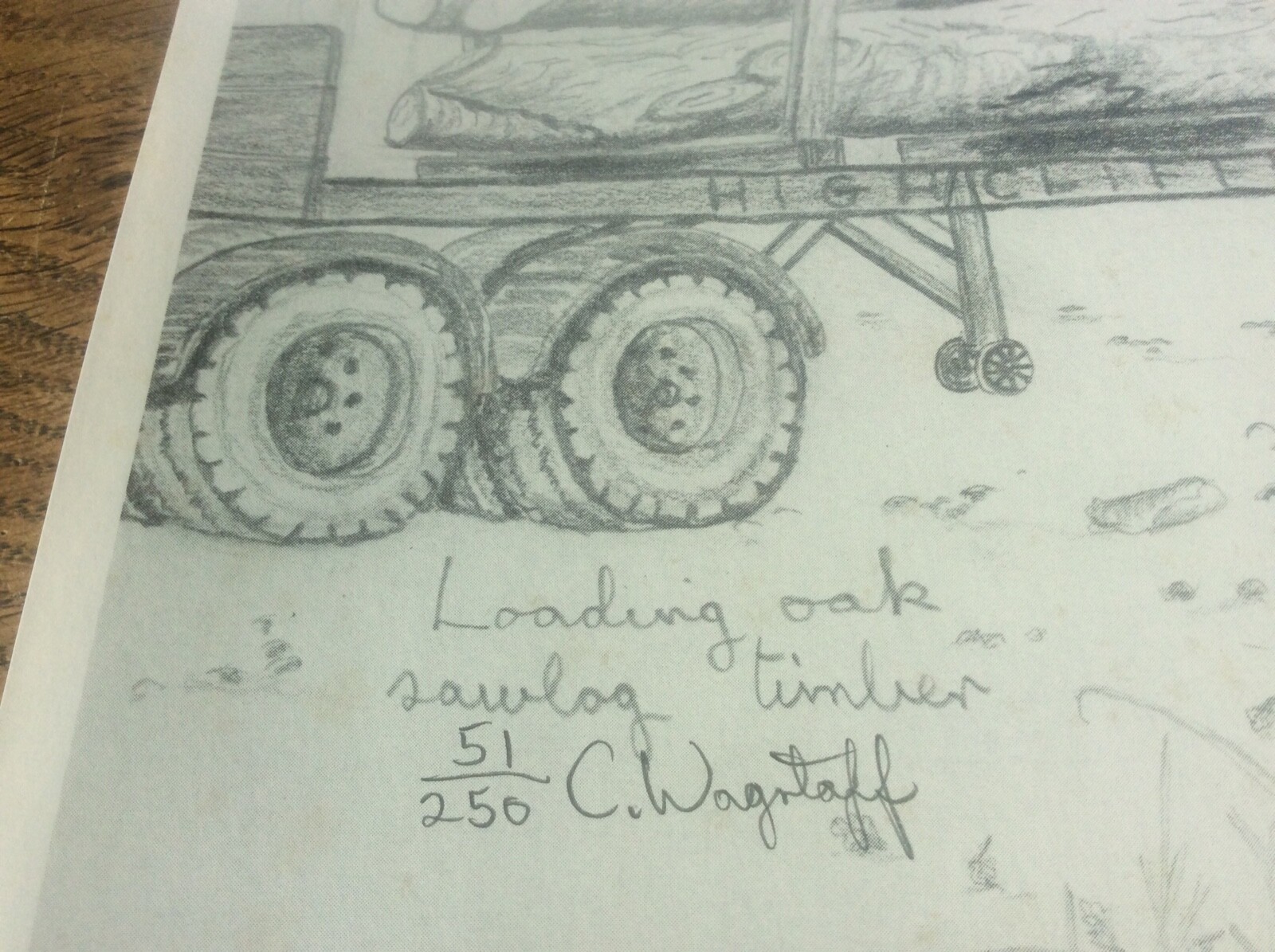 Highcliffe Timber Logging Signed C Wagstaff Countryside Drawing Dated Ltd Ed
