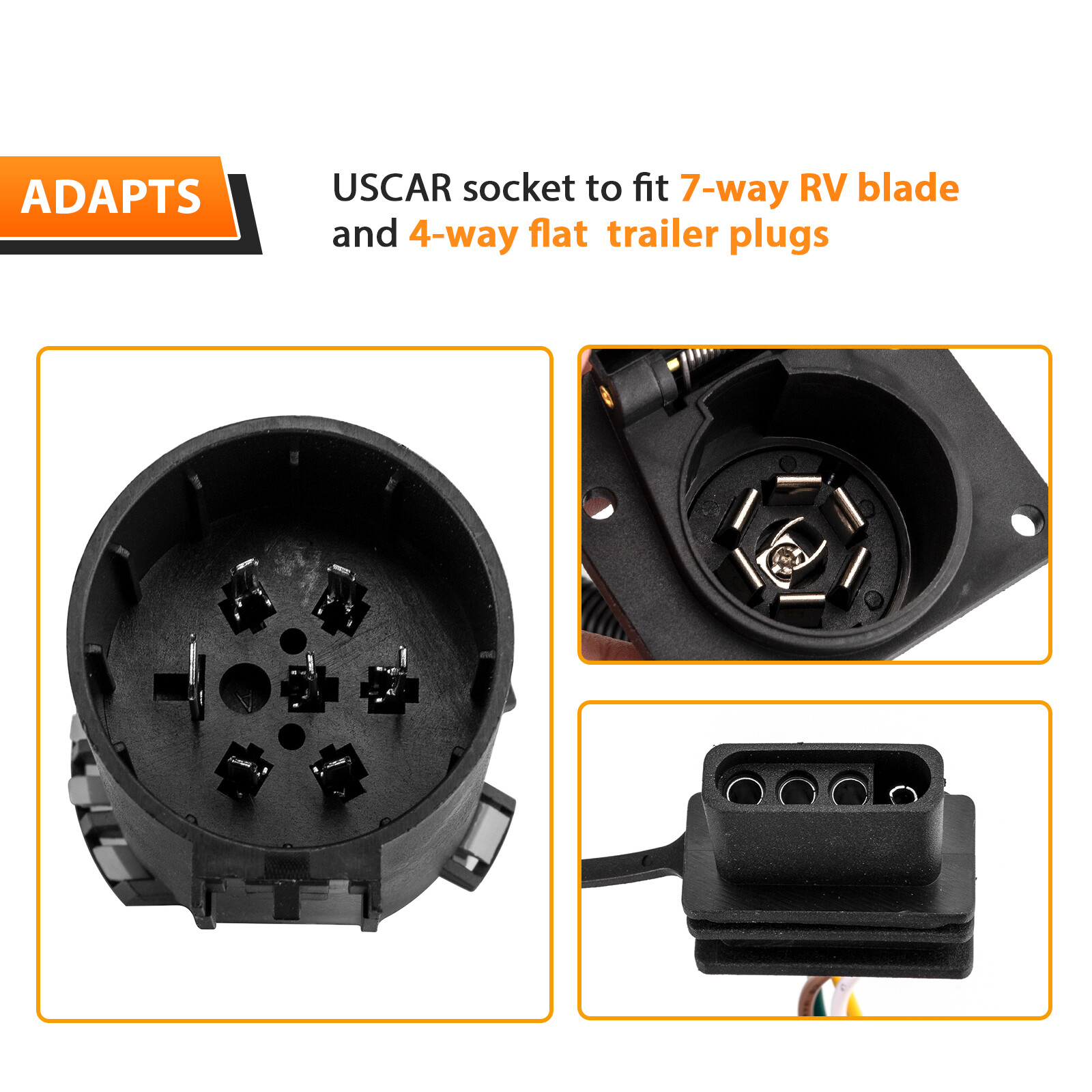 For Toyota Tacoma 2007-2024 , 7 Way Trailer Wiring Harness 4 Way Flat Plug Kit