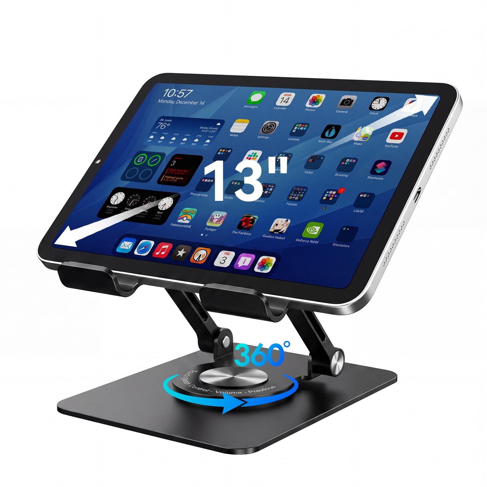 Tablet Stand for Desk, 360° Rotating Adjustable Tablet Holder for 4-13" Table...