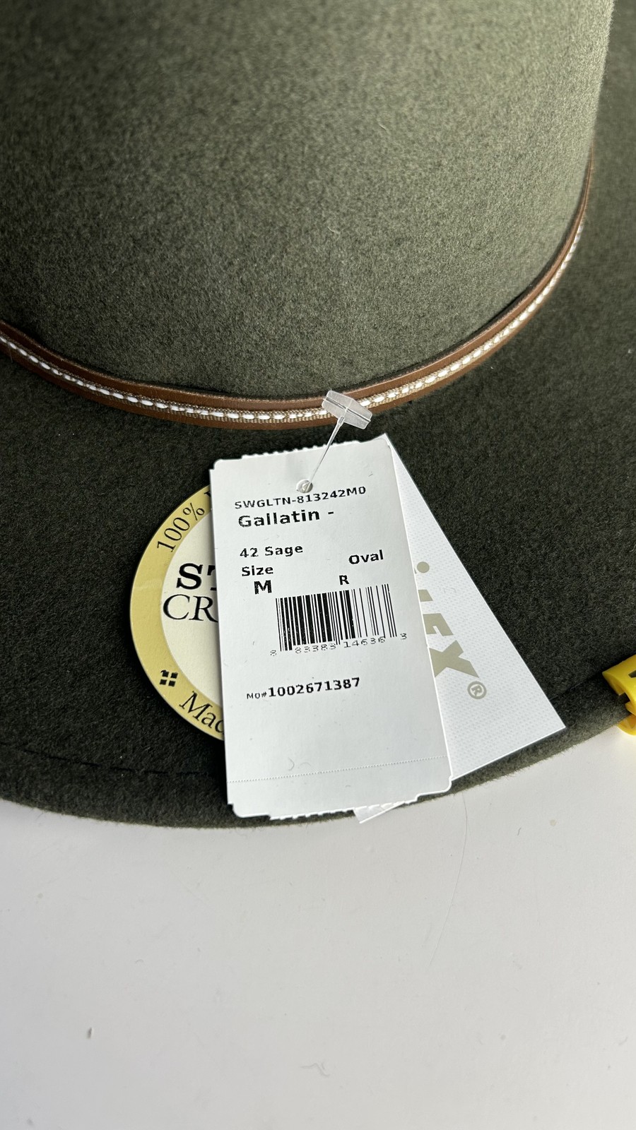 Stetson Mens Gallatin Crushable Wool Hat - Sage - M