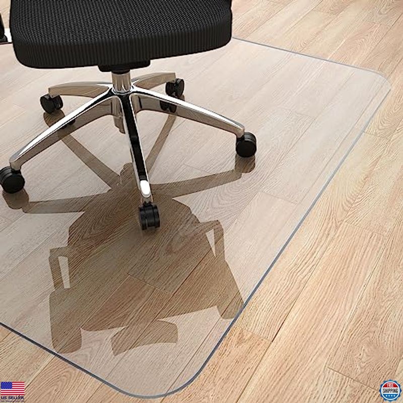 Yecaye 46" x 60" Clear PVC Chair Mat - Heavy Duty Floor Protector for Hardwood