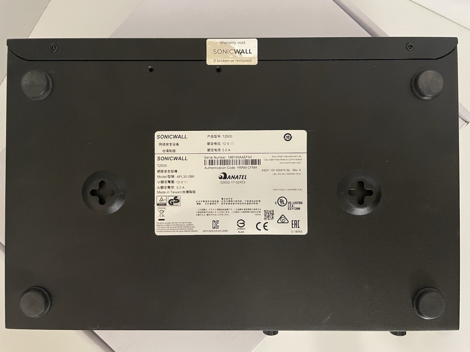 Sonicwall TZ600 APL30-0B8