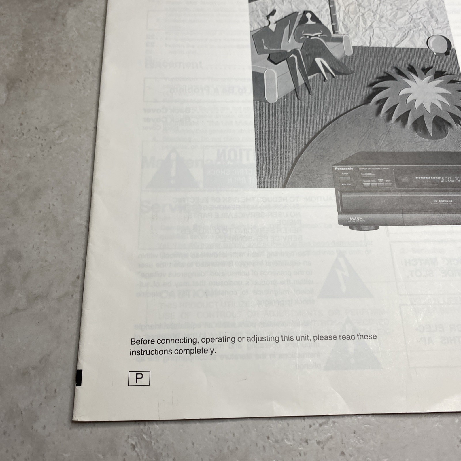 *Owners Manual Instructions Only* For Panasonic SL-PD347 Compact Disc Changer