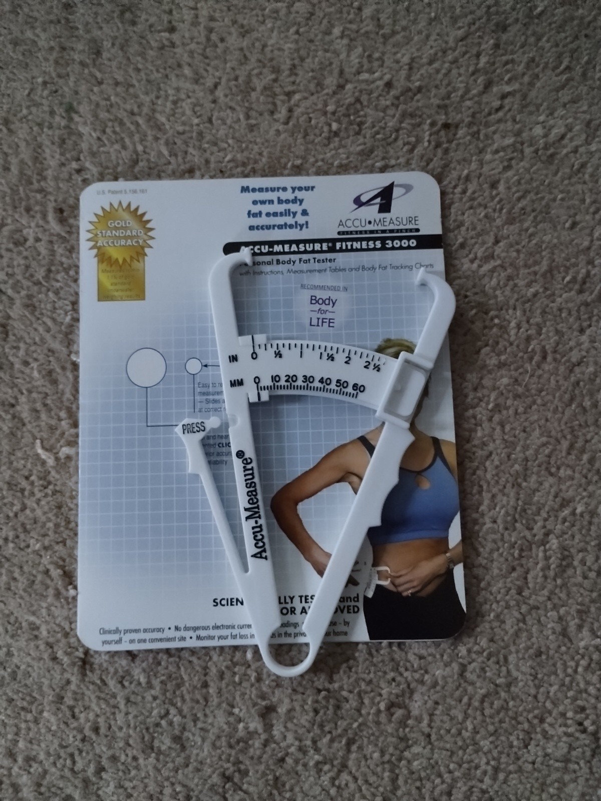 Accu-Measure Fitness 3000 Personal Body Fat Tester Caliper W/Directions