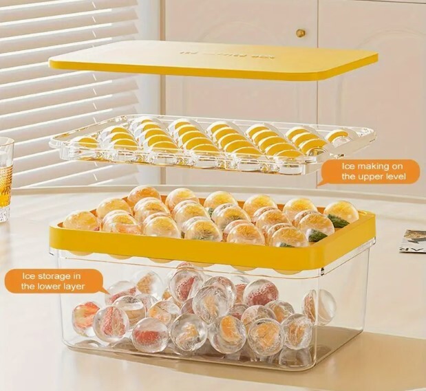 Ice Cube Tray (Mini), Round Ice Trays for Freezer (Extra Tray Only) (Green)