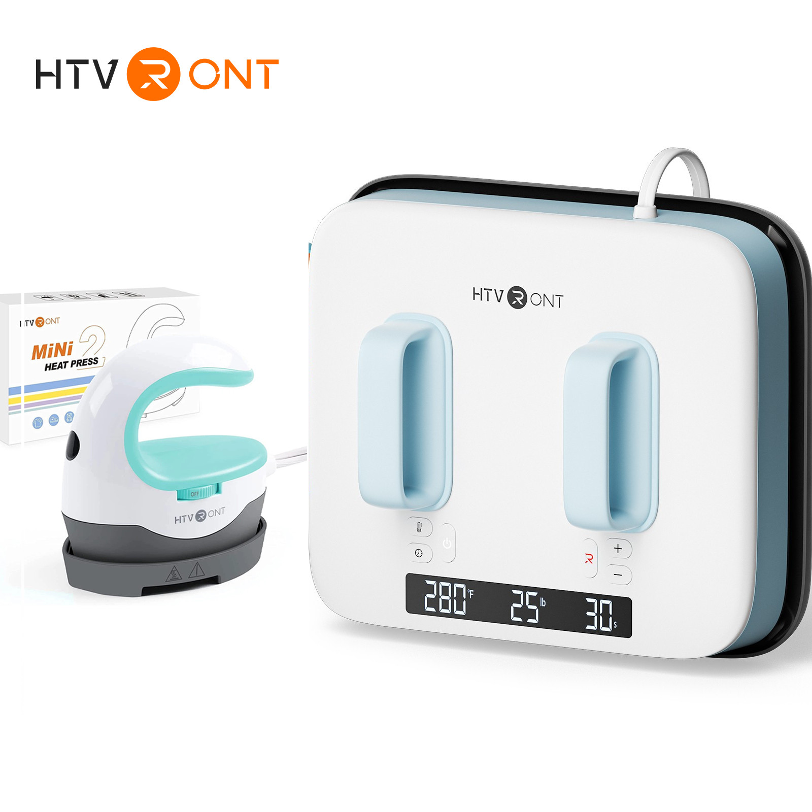 Heat Press Machine Portable 12X10 Heat Press+Mini Heat Press Bundle HTVRONT