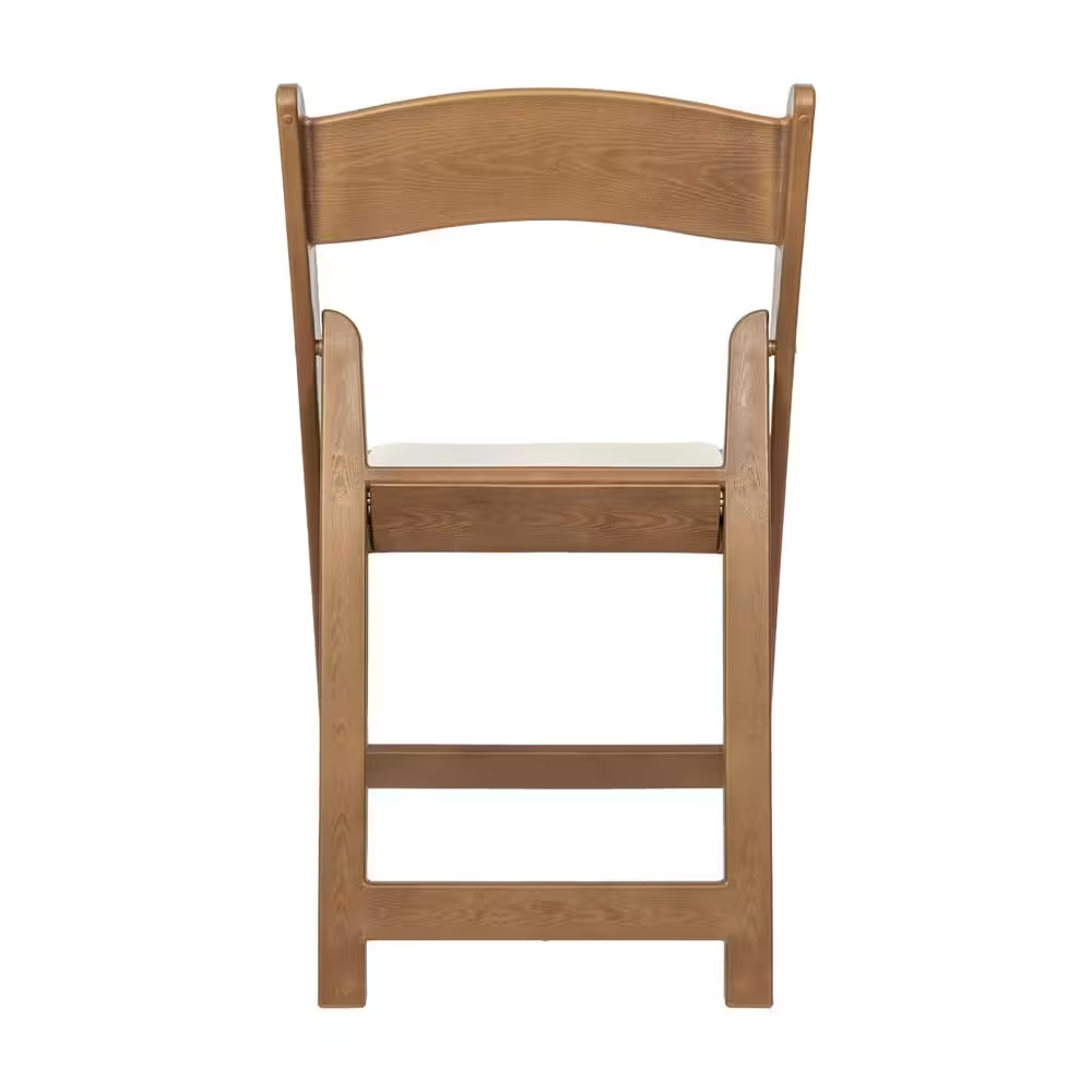 Hercules Chestnut Indoor/Outdoor Vinyl Seat Lightweight Wood Look Resin Dining C