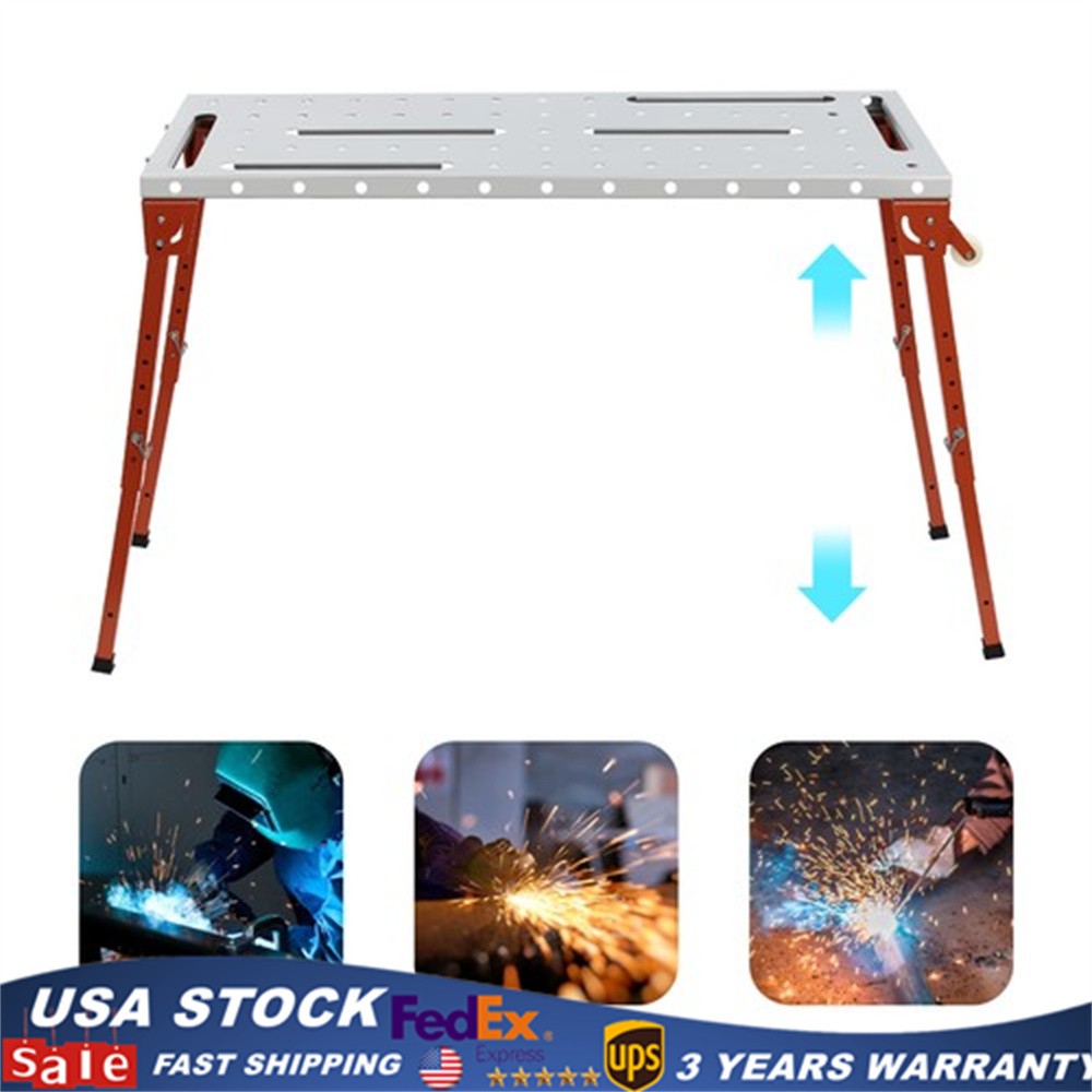 Steel Portable Welding Table Welding Workbench Table Folding Work Bench Silver