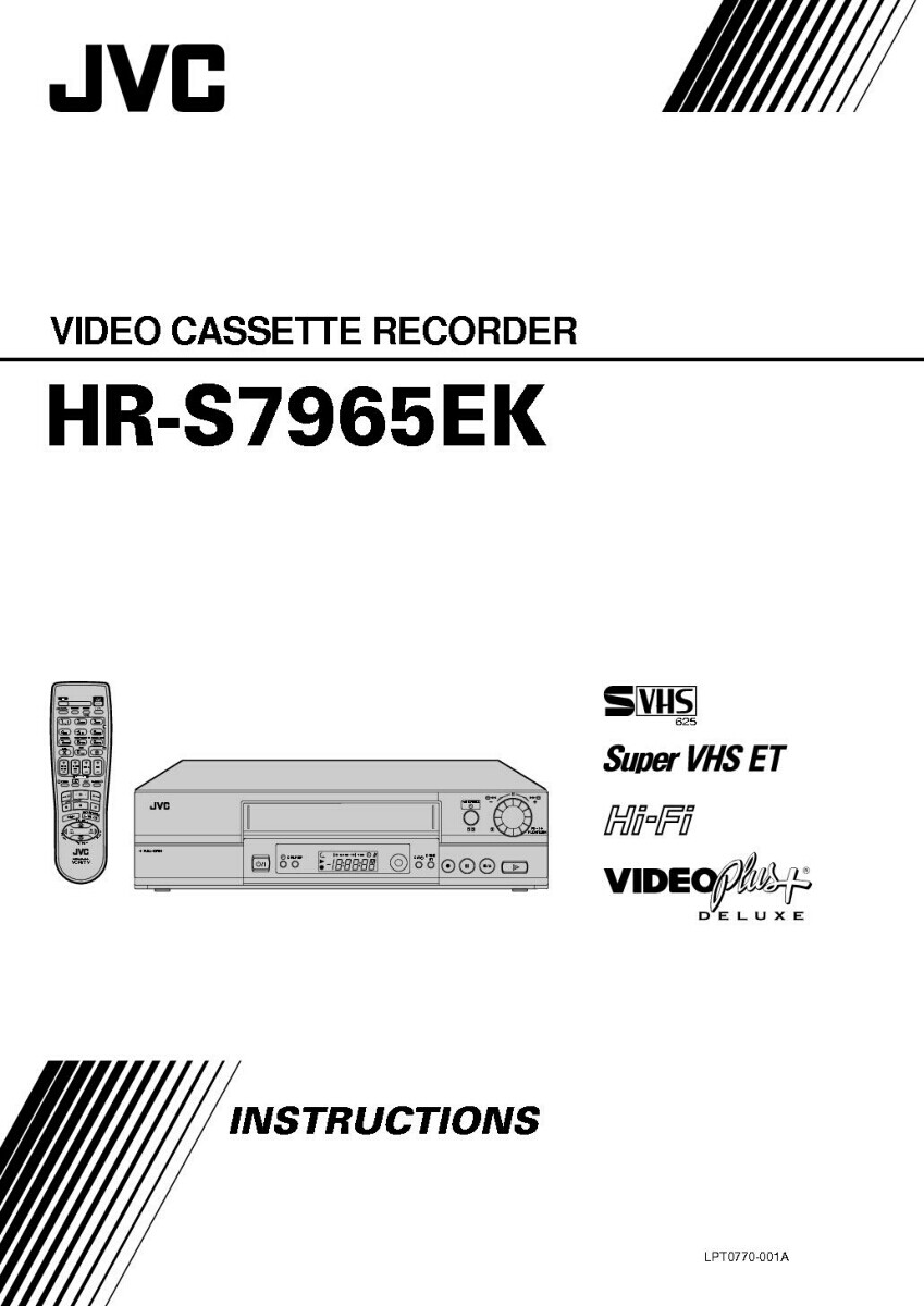 JVC HR-S7965EK VCR Owners Instruction Manual Reprint
