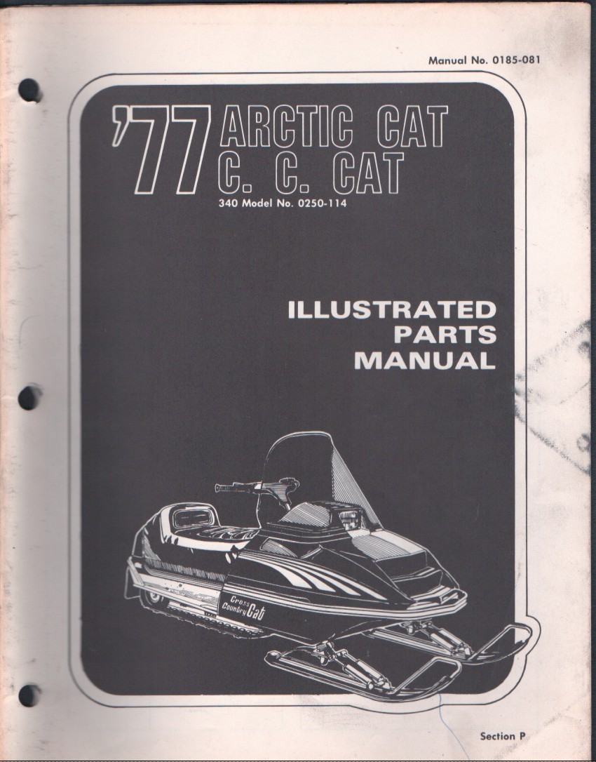 1977 Arctic Cat Cross Country Cat C.C. Cat Illustrated Parts Manual MN2851