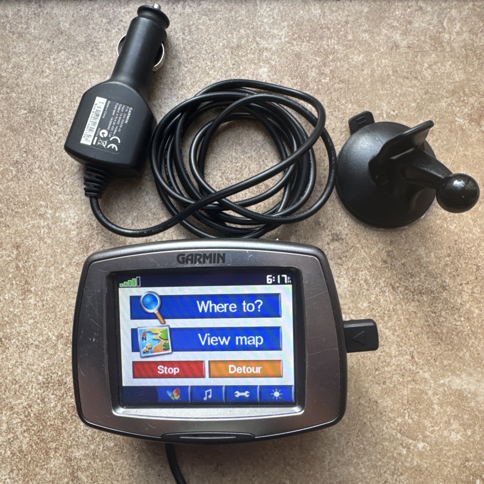 Garmin StreetPilot C580 GPS Navigation Car Charger Mount Tested Bundle