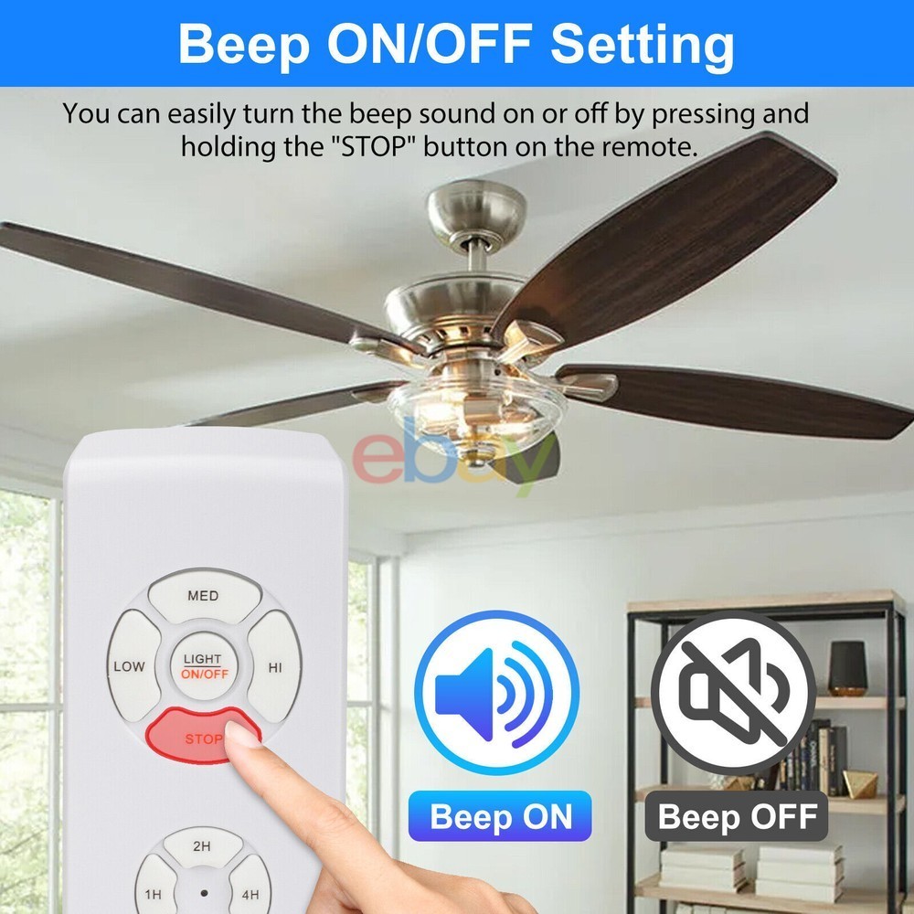 Universal Ceiling Fan Lamp Light Timing Wireless Remote Control Receivers...