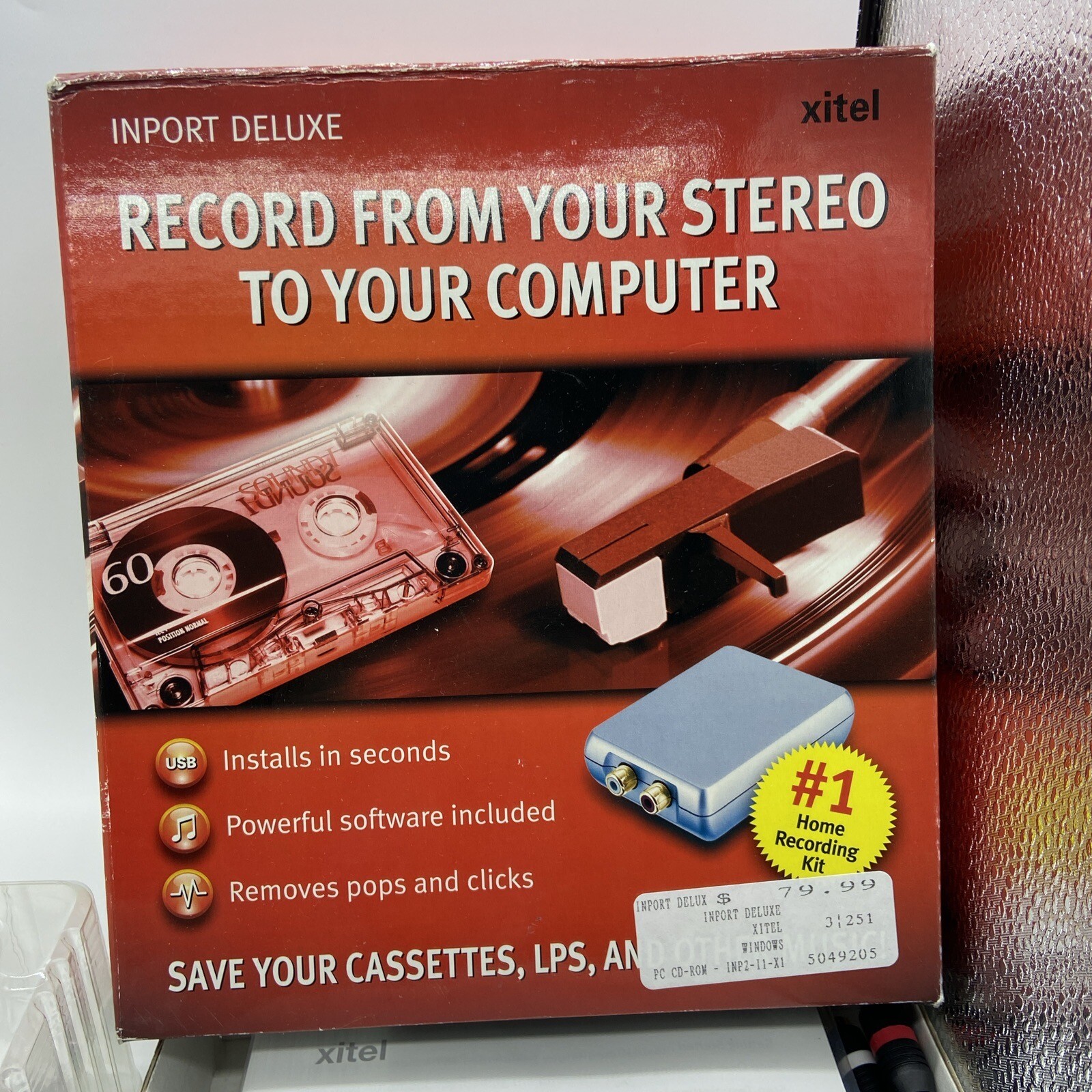 Xitel Inport Deluxe Stereo To PC Recording Kit Cassette LP Other Music Converter