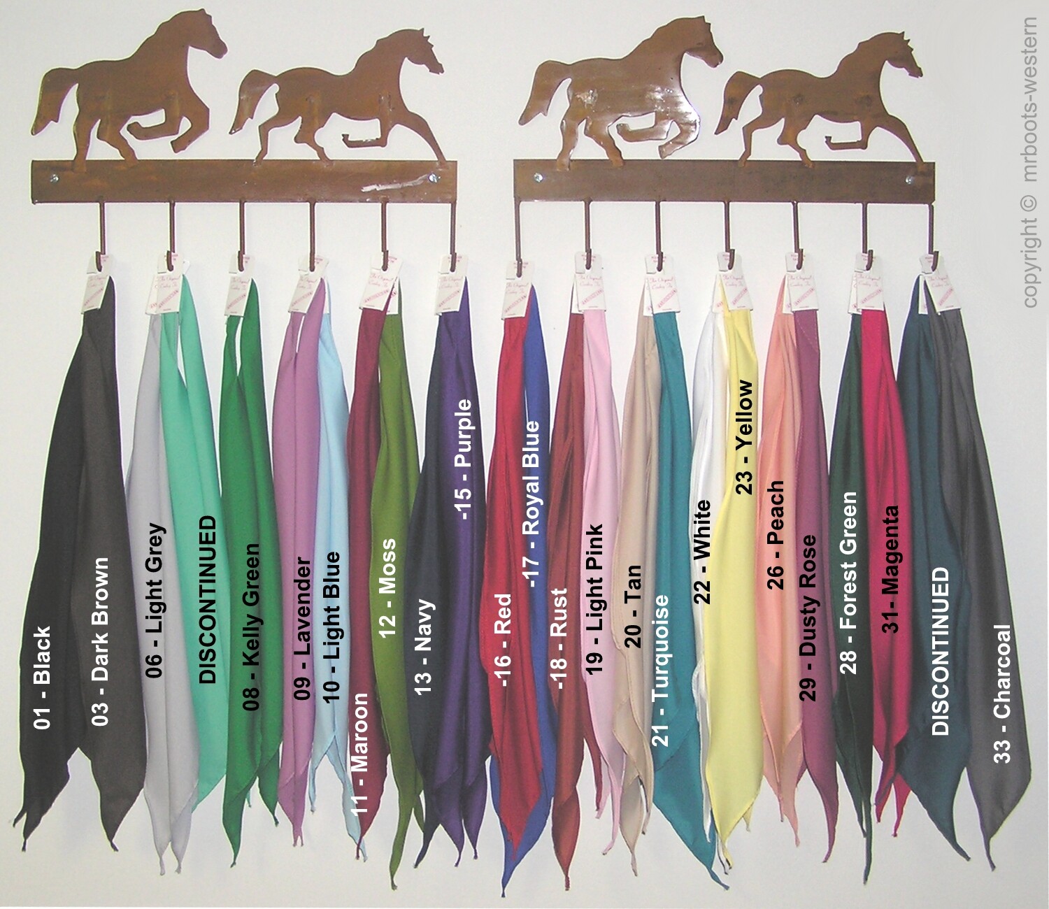 FA-1516 Western Scarf Tie - 43" - Available in 27 Color Options
