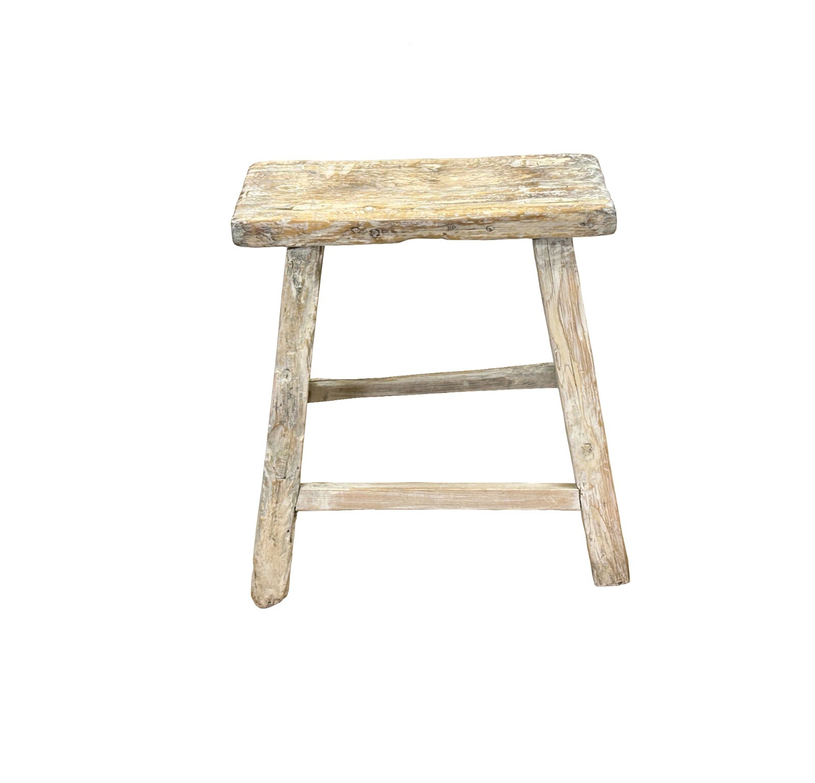 Rustic Raw Rough Wood Grain Rectangle Slim Stool Bench Side Table ws4613