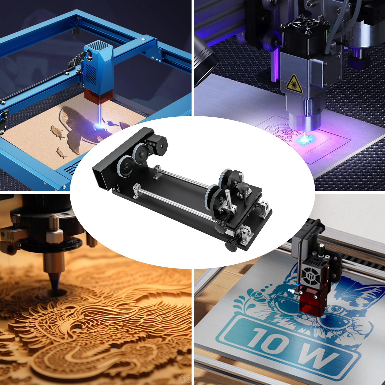 Rotary Axis Attachment, Stepper Motor Cutter Rotary, Engraving Attachment
