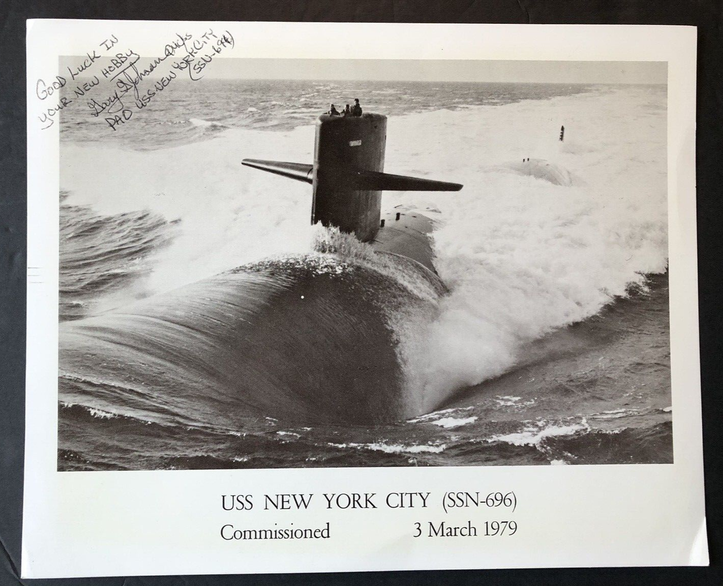 USS NEW YORK CITY Nuclear Attack Submarine WELCOME ABOARD + Signed Photo By PAO